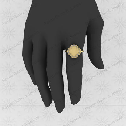Fine Quality 925 Silver Clover Design Semi Mount Blank Setting Ring for Gemstone Ashes & Resin Findings & Wedding Wear Jewelry