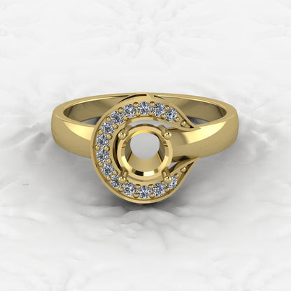 Solid 925 Sterling Silver Halo Oval Diamond Filigree Semi Mount Blank Setting Ring Good Ashes & Resin Work Breastmilk Jewelry