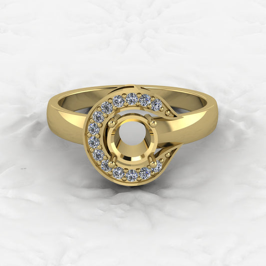 Solid 925 Sterling Silver Halo Oval Diamond Filigree Semi Mount Blank Setting Ring Good Ashes & Resin Work Breastmilk Jewelry