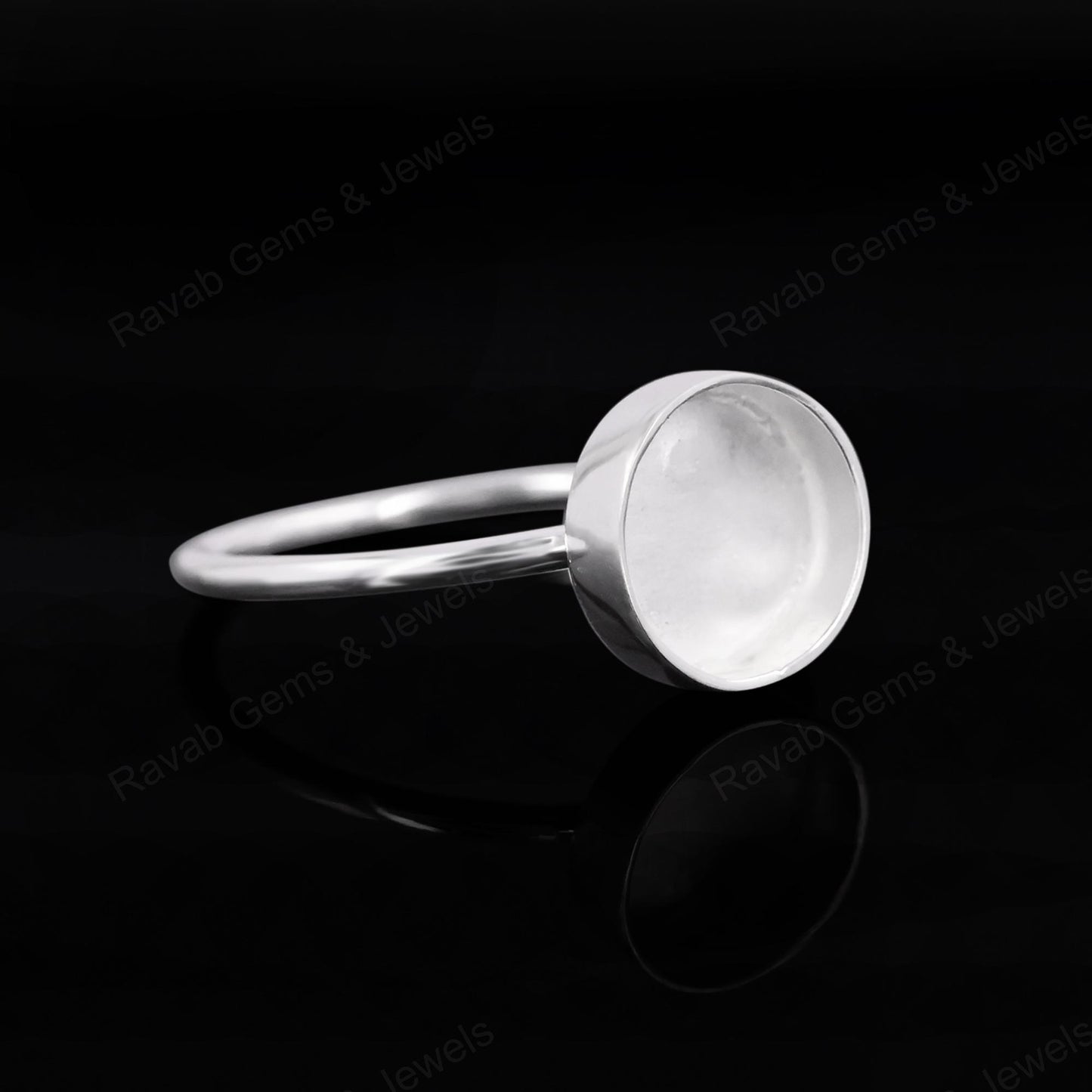 925 Sterling Silver Round Blank Setting 10mm Semi-Mount Blank Setting Ring Good For Resin & Ashes Work Women Keepsake Jewelry