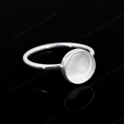 925 Sterling Silver Round Blank Setting 10mm Semi-Mount Blank Setting Ring Good For Resin & Ashes Work Women Keepsake Jewelry