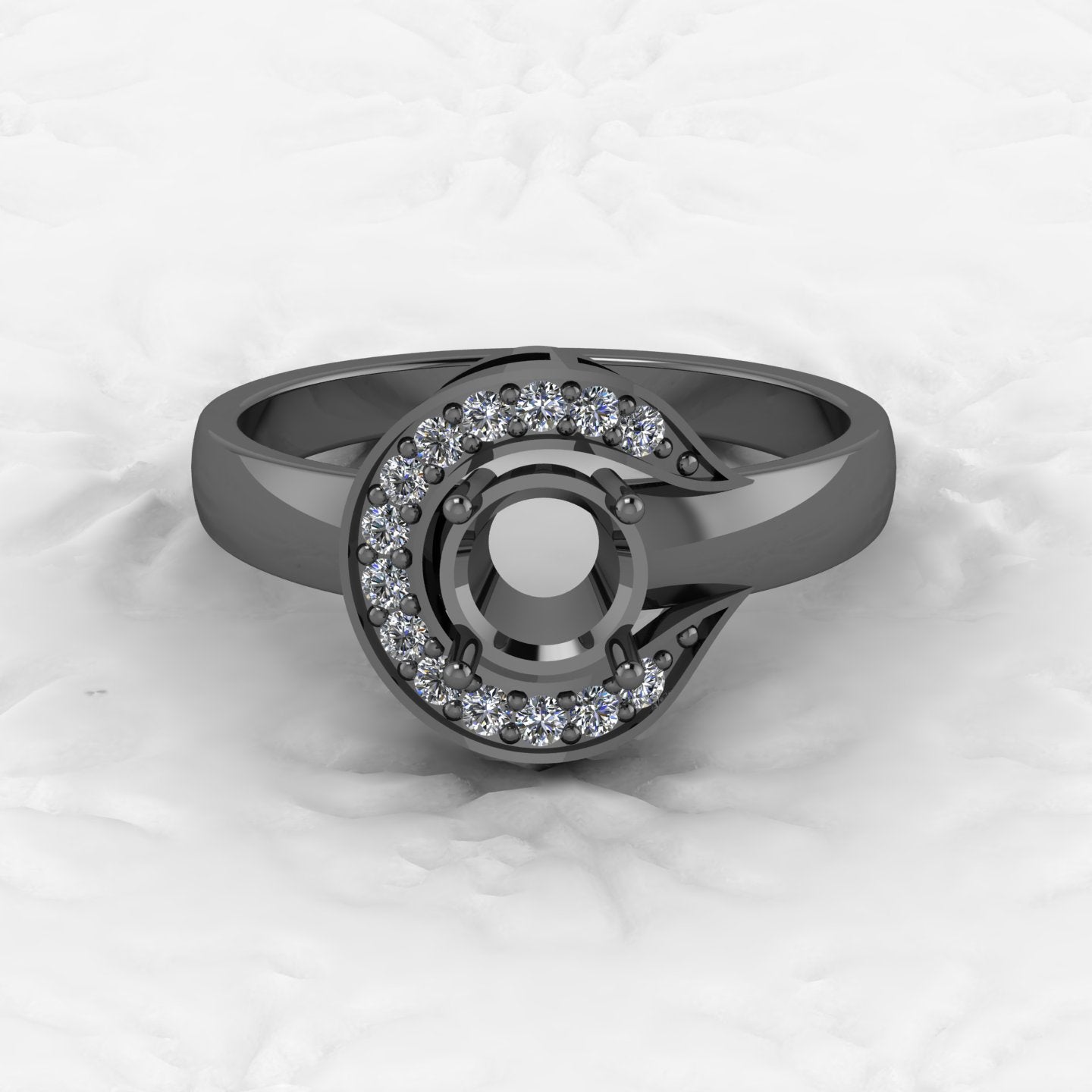Solid 925 Sterling Silver Halo Oval Diamond Filigree Semi Mount Blank Setting Ring Good Ashes & Resin Work Breastmilk Jewelry