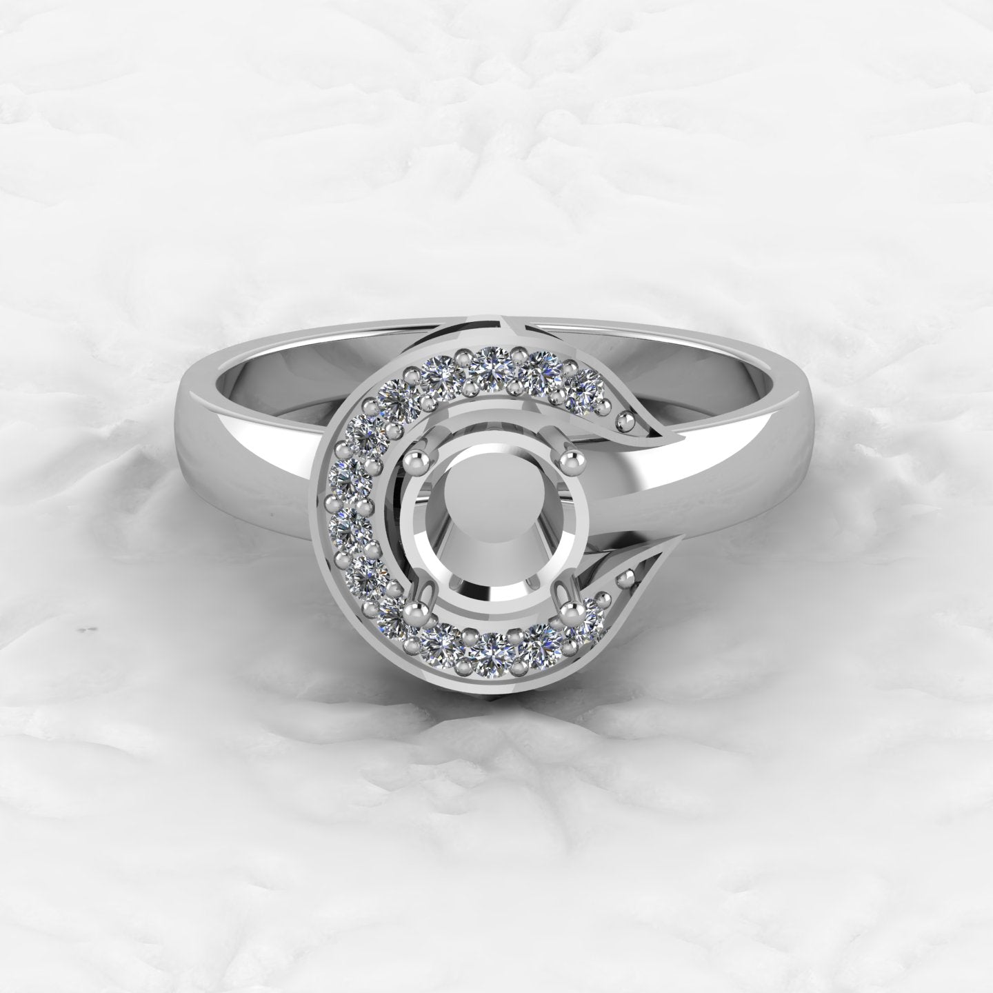 Solid 925 Sterling Silver Halo Oval Diamond Filigree Semi Mount Blank Setting Ring Good Ashes & Resin Work Breastmilk Jewelry
