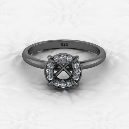 Genuine Solid 925 Sterling Silver Aire Solitaire Semi Mount Blank Setting Ring Good for Ashes & Resin Work Breastmilk Jewelry