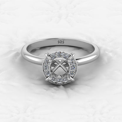 Genuine Solid 925 Sterling Silver Aire Solitaire Semi Mount Blank Setting Ring Good for Ashes & Resin Work Breastmilk Jewelry