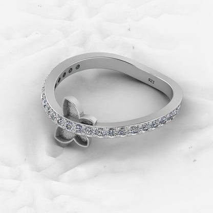 Solid 925 Sterling Silver 6mm Round With CZ Semi Mounting Blank Bezel Cocktail Ring Setting for Ashes Resin & Gemstone Jewelry