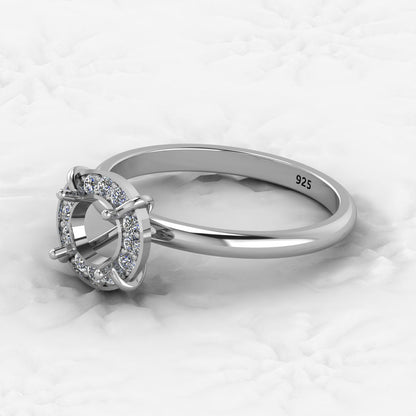 Genuine Solid 925 Sterling Silver Aire Solitaire Semi Mount Blank Setting Ring Good for Ashes & Resin Work Breastmilk Jewelry