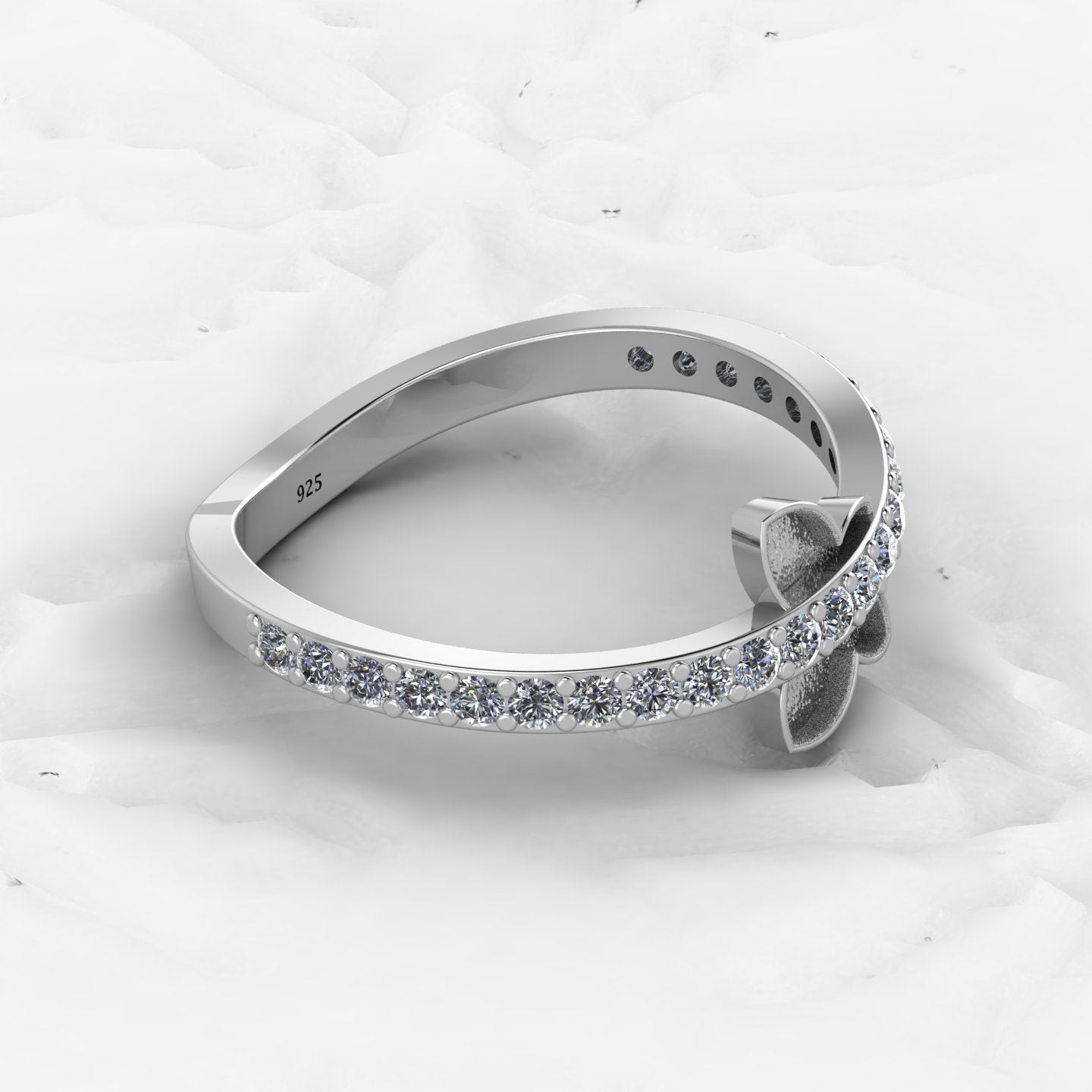 Solid 925 Sterling Silver 6mm Round With CZ Semi Mounting Blank Bezel Cocktail Ring Setting for Ashes Resin & Gemstone Jewelry