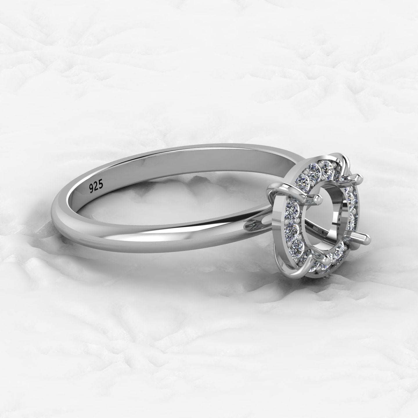 Genuine Solid 925 Sterling Silver Aire Solitaire Semi Mount Blank Setting Ring Good for Ashes & Resin Work Breastmilk Jewelry