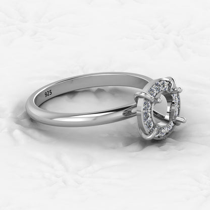 Genuine Solid 925 Sterling Silver Aire Solitaire Semi Mount Blank Setting Ring Good for Ashes & Resin Work Breastmilk Jewelry