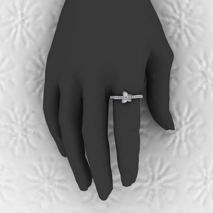 Solid 925 Sterling Silver 6mm Round With CZ Semi Mounting Blank Bezel Cocktail Ring Setting for Ashes Resin & Gemstone Jewelry
