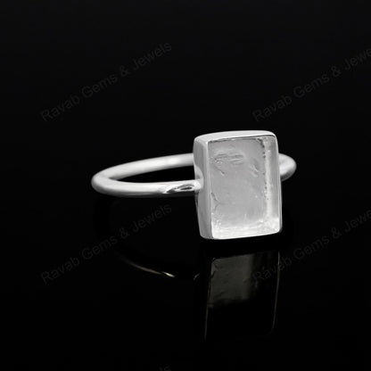 925 Sterling Silver Rectangle Blank Setting 8x10mm Semi-Mount Blank Setting Ring Good For Resin & Ashes Work Keepsake Fine Jewelry (Copy)