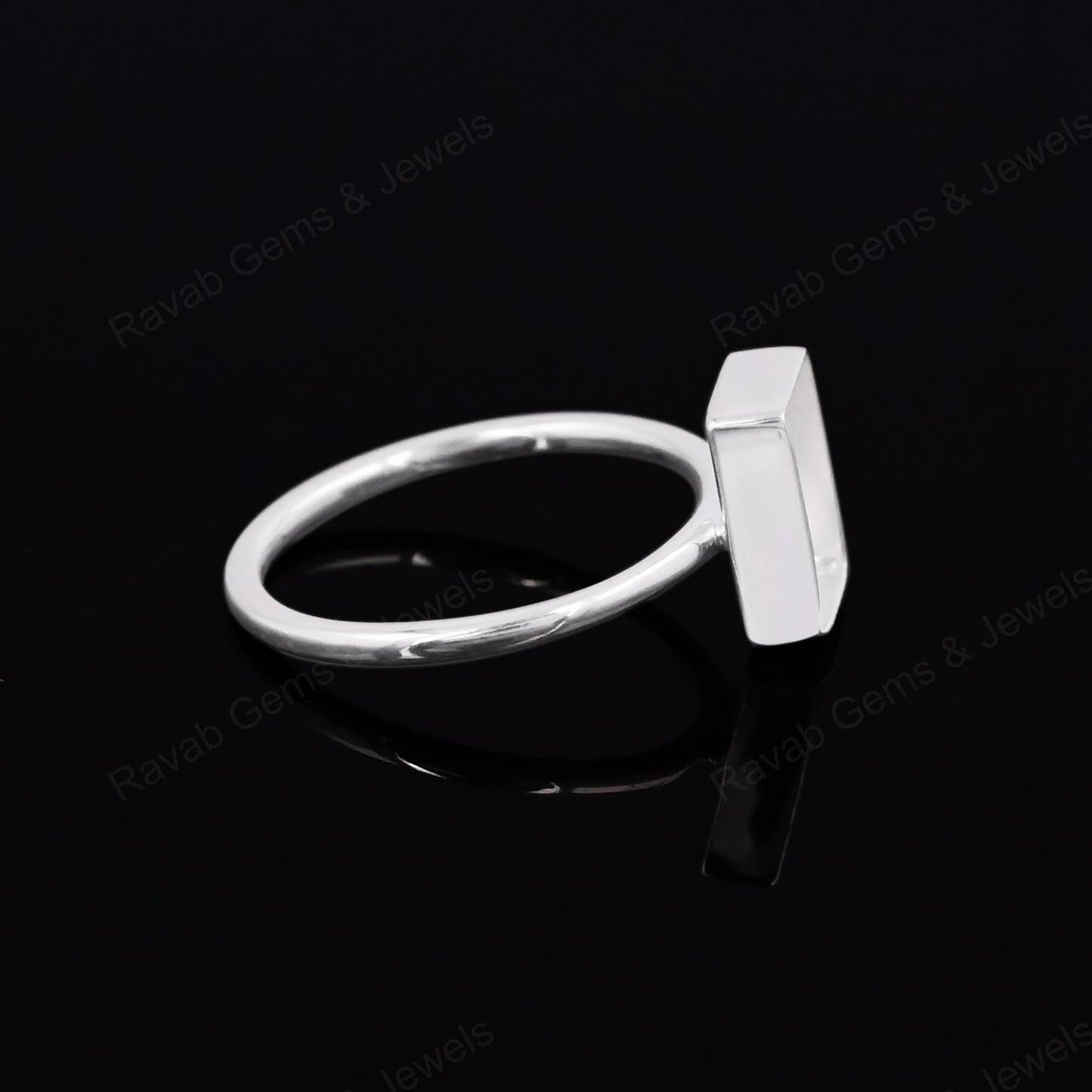 925 Sterling Silver Rectangle Blank Setting 8x10mm Semi-Mount Blank Setting Ring Good For Resin & Ashes Work Keepsake Fine Jewelry (Copy)