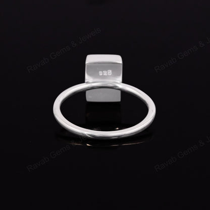 925 Sterling Silver Rectangle Blank Setting 8x10mm Semi-Mount Blank Setting Ring Good For Resin & Ashes Work Keepsake Fine Jewelry (Copy)