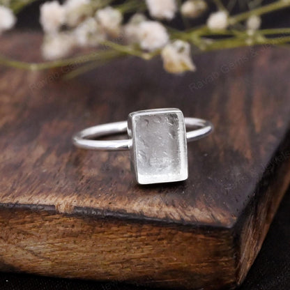 925 Sterling Silver Rectangle Blank Setting 8x10mm Semi-Mount Blank Setting Ring Good For Resin & Ashes Work Keepsake Fine Jewelry (Copy)