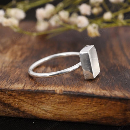 925 Sterling Silver Rectangle Blank Setting 8x10mm Semi-Mount Blank Setting Ring Good For Resin & Ashes Work Keepsake Fine Jewelry (Copy)