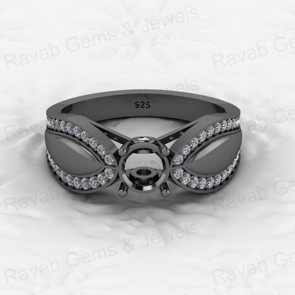 Genuine Solid 925 Sterling Silver Prong Solitaire Semi Mount Blank Setting Ring Good for Ashes & Resin Work Breastmilk Jewelry