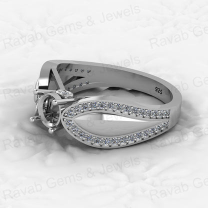 Genuine Solid 925 Sterling Silver Prong Solitaire Semi Mount Blank Setting Ring Good for Ashes & Resin Work Breastmilk Jewelry
