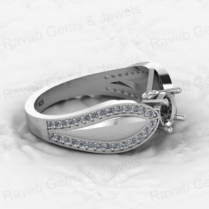 Genuine Solid 925 Sterling Silver Prong Solitaire Semi Mount Blank Setting Ring Good for Ashes & Resin Work Breastmilk Jewelry