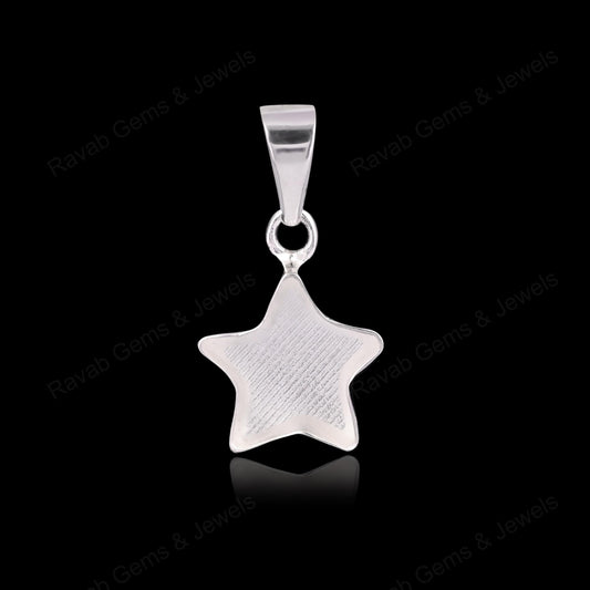 Pure 925 Sterling Silver 10mm Star Semi Mounting Charm Pendant Blank Bezel Setting for Keepsake Breastmilk DIY Jewelry Findings