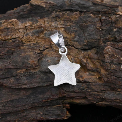 Pure 925 Sterling Silver 10mm Star Semi Mounting Charm Pendant Blank Bezel Setting for Keepsake Breastmilk DIY Jewelry Findings