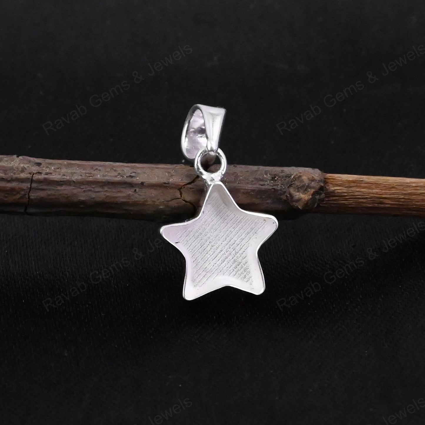 Pure 925 Sterling Silver 10mm Star Semi Mounting Charm Pendant Blank Bezel Setting for Keepsake Breastmilk DIY Jewelry Findings