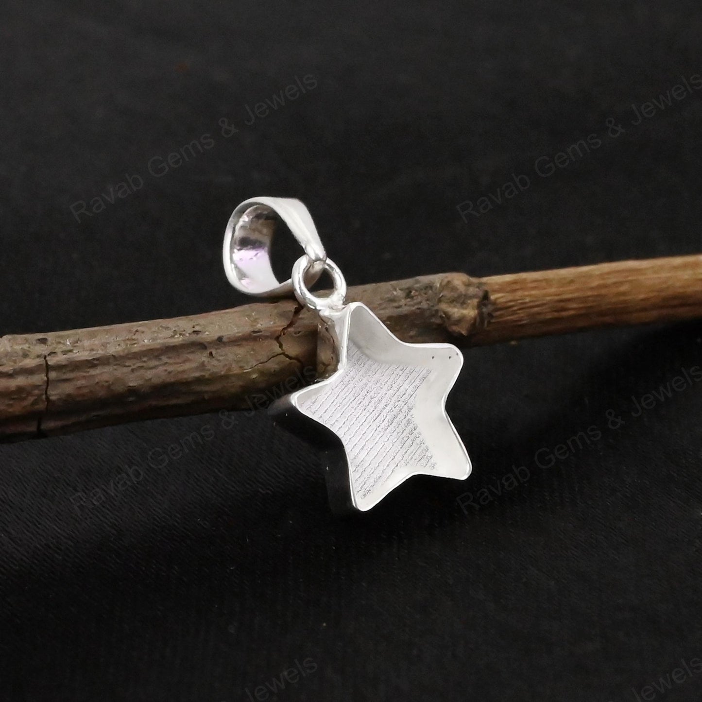 Pure 925 Sterling Silver 10mm Star Semi Mounting Charm Pendant Blank Bezel Setting for Keepsake Breastmilk DIY Jewelry Findings