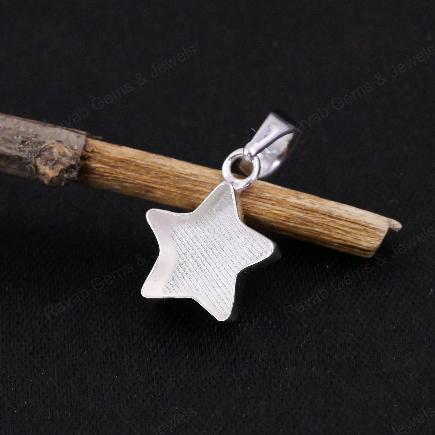 Pure 925 Sterling Silver 10mm Star Semi Mounting Charm Pendant Blank Bezel Setting for Keepsake Breastmilk DIY Jewelry Findings