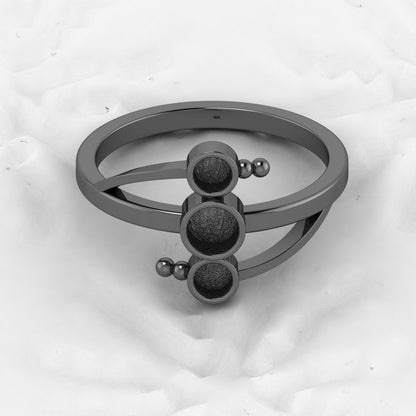 925 Solid Sterling Silver 3-4mm Round Semi Mount Blank Setting Bubble Ring for Breastmilk & Keepsake Resin Ceramic Jewelry