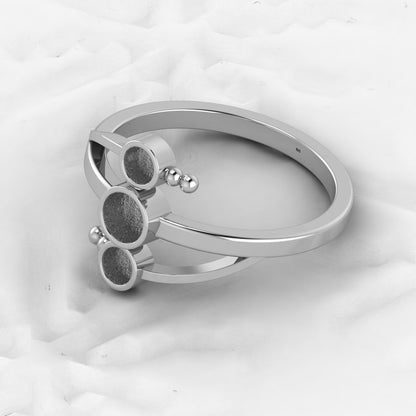 925 Solid Sterling Silver 3-4mm Round Semi Mount Blank Setting Bubble Ring for Breastmilk & Keepsake Resin Ceramic Jewelry