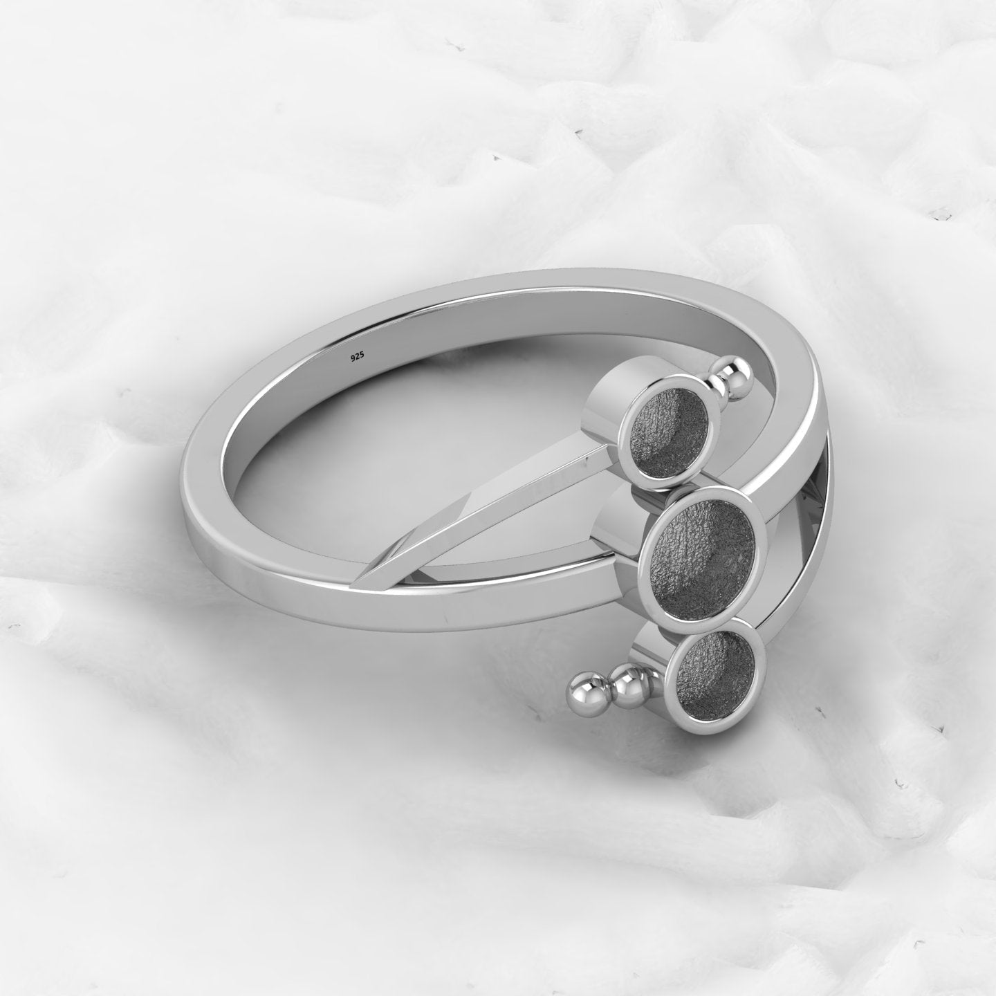 925 Solid Sterling Silver 3-4mm Round Semi Mount Blank Setting Bubble Ring for Breastmilk & Keepsake Resin Ceramic Jewelry