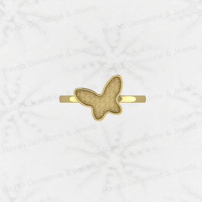 Superb Quality 925 Sterling Silver 11x13mm Fancy Semi Mount Blank Set Butterfly Ring for Breastmilk Keepsake Charming Jewelry