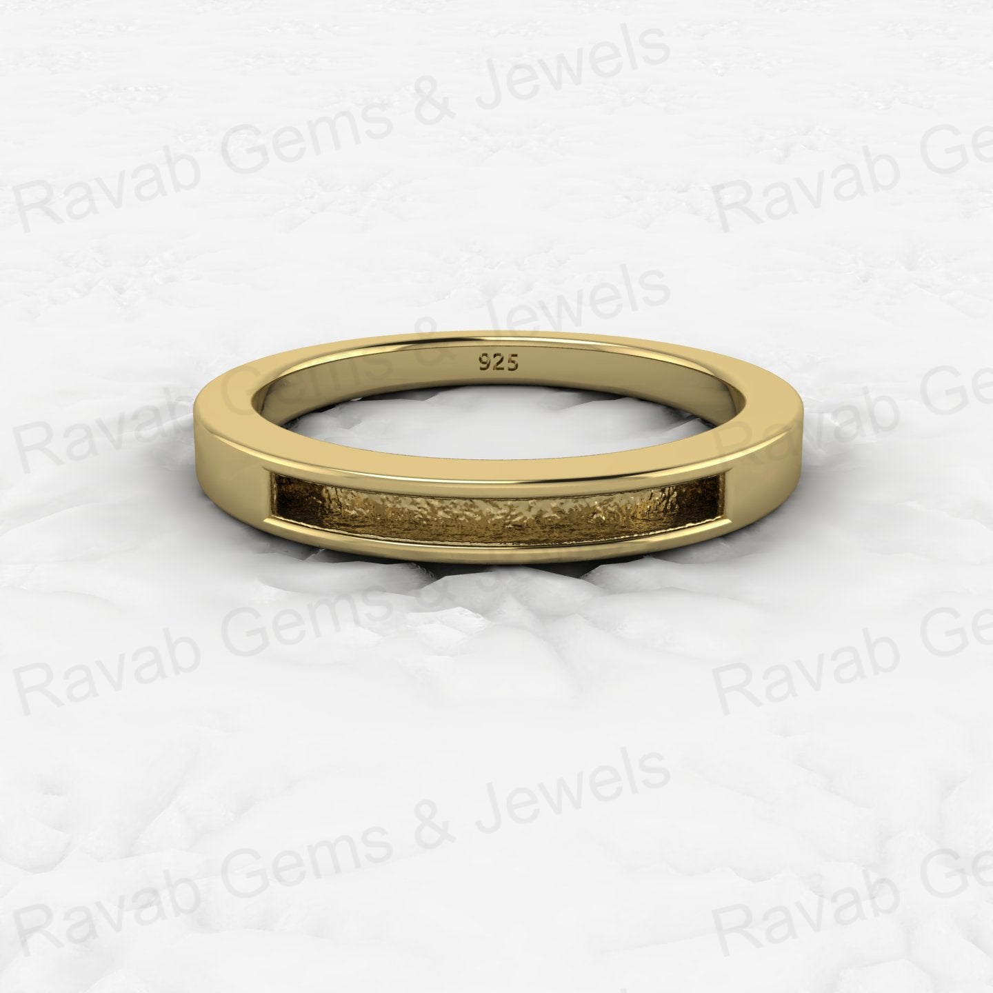 Top Quality Solid 925 Sterling Silver 18k Gold Filled Semi Mount Ring Good for Ashes & Resin Work Breastmilk Keepsake Jewelry