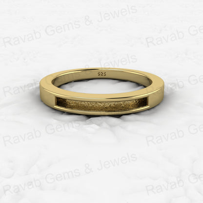 Top Quality Solid 925 Sterling Silver 18k Gold Filled Semi Mount Ring Good for Ashes & Resin Work Breastmilk Keepsake Jewelry