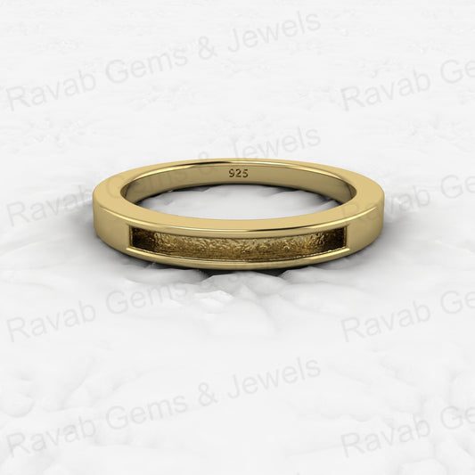 Top Quality Solid 925 Sterling Silver 18k Gold Filled Semi Mount Ring Good for Ashes & Resin Work Breastmilk Keepsake Jewelry