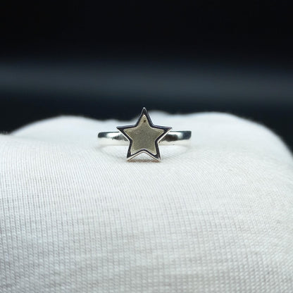 Solid 925 Sterling Silver Star Shape 7mm Bezel Setting Semi-Mount Blank Setting Ring Good For Resin & Ashes Work DIY Jewelry