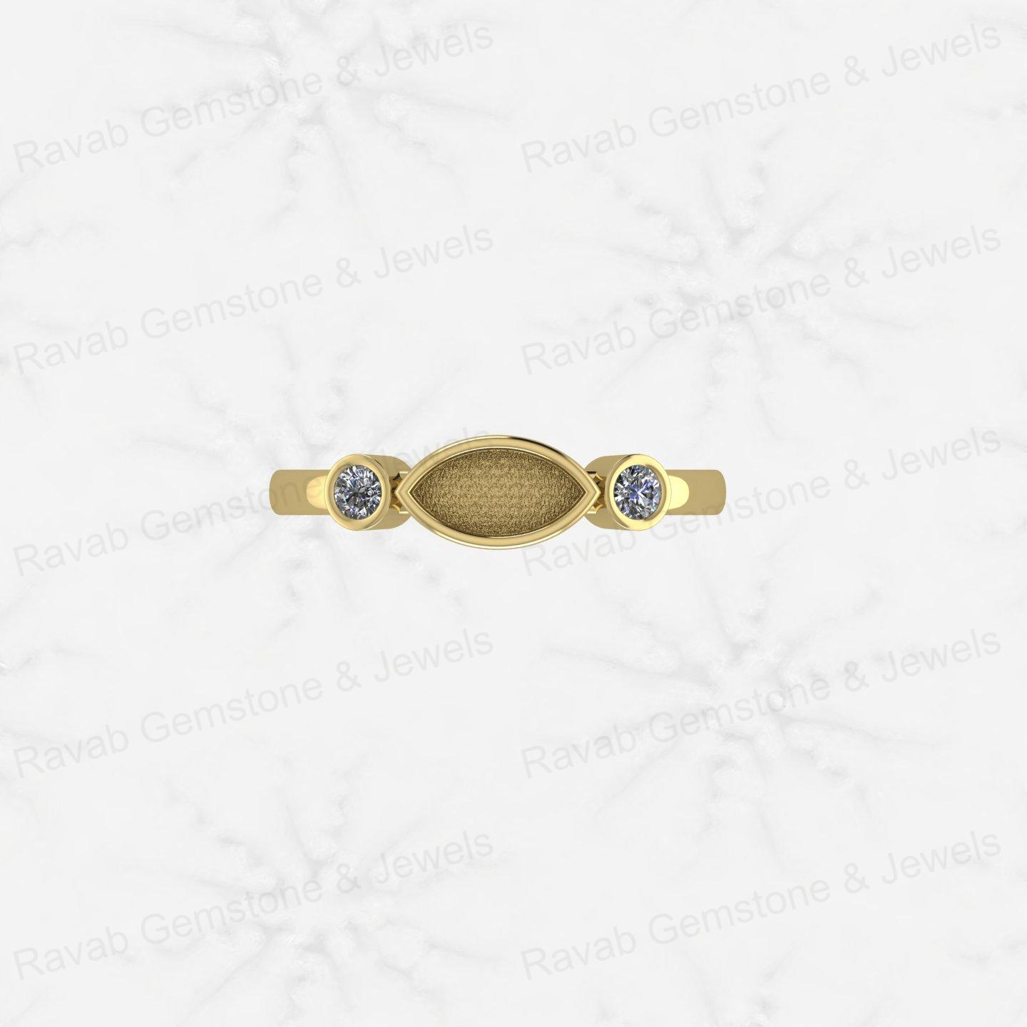 Summer Sale 925 Silver 2x4mm Marquise With CZ 2mm Semi Mount Blank Dainty Ring for Breastmilk Keepsake Fine Jewelry for Women