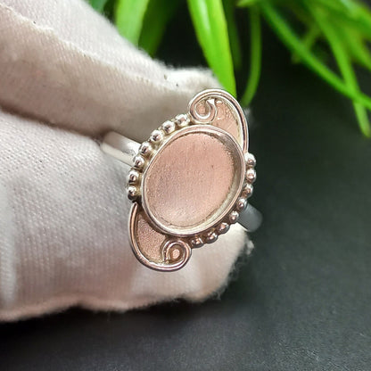 Solid 925 Sterling Silver Bezel Cup Close Blank Ring Semi-Mount Blank Setting Ring Good For Resin & Ashes Work Keepsake Jewelry