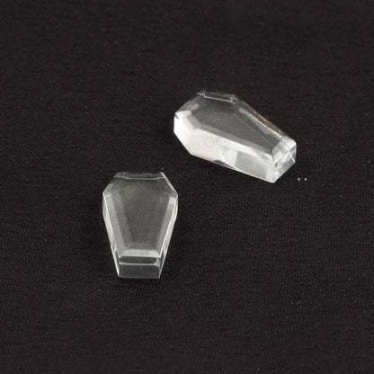 AAA+ Quality Natural Crystal Quartz 12x22mm Double Step Cut Coffin Shape Cabochon - Faceted Cabochons- Calibrated Gemstone - 2 Pcs