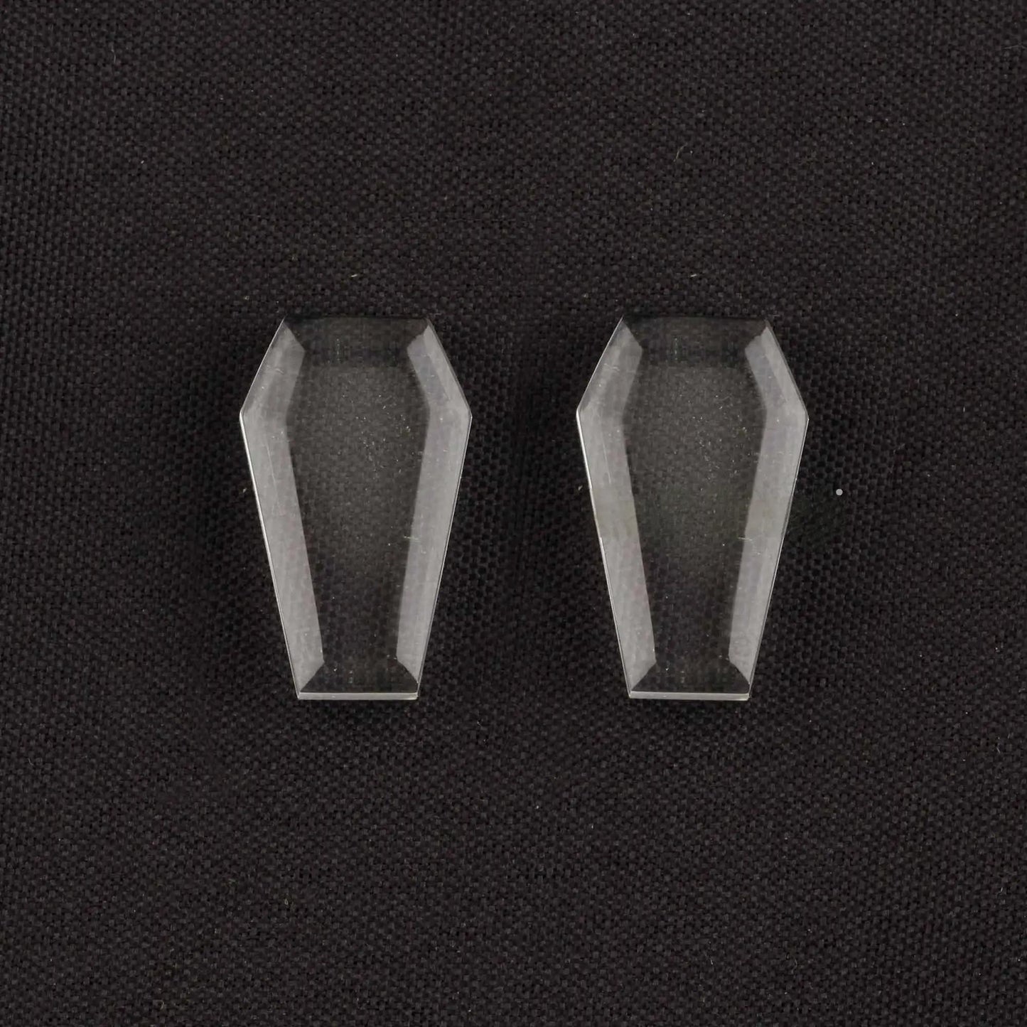 AAA+ Quality Natural Crystal Quartz 12x22mm Double Step Cut Coffin Shape Cabochon - Faceted Cabochons- Calibrated Gemstone - 2 Pcs