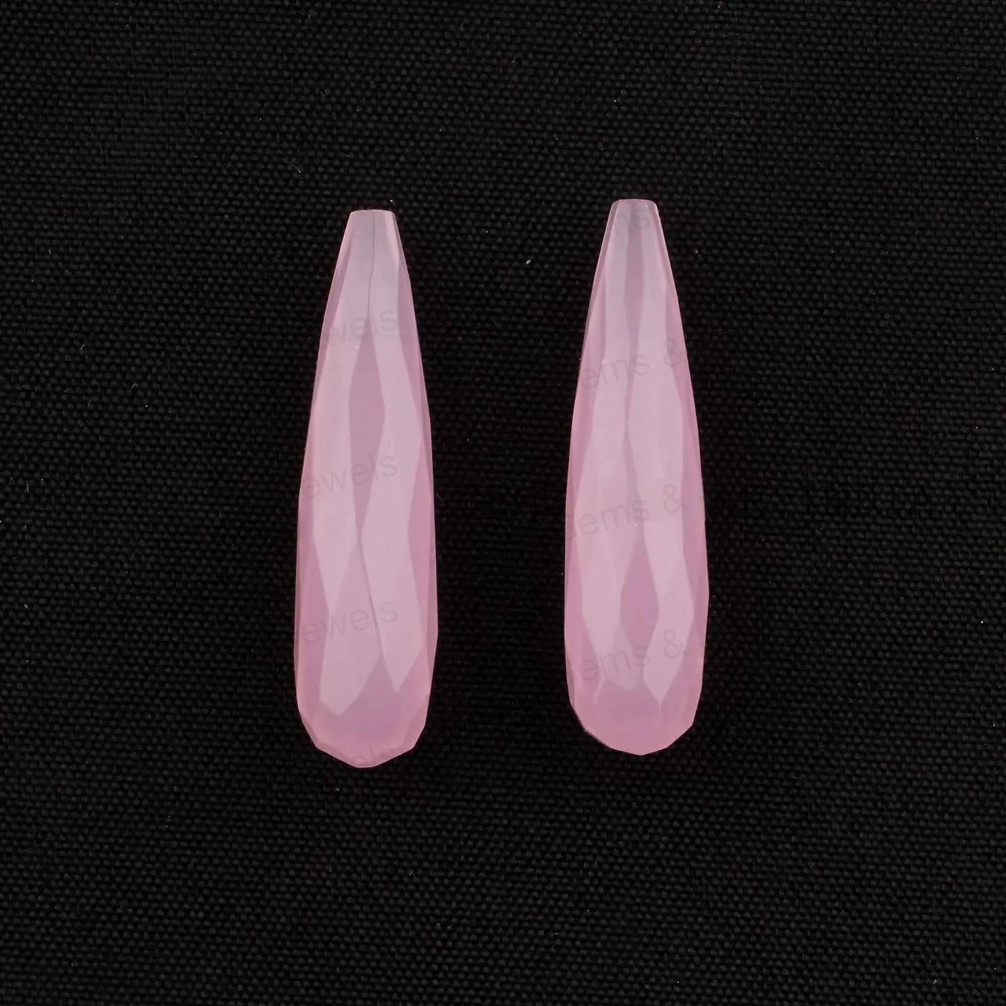 9x30mm Pink Quartz Faceted Drop Gemstone, Loose Beads Calibrated Stone For Matching Jewelry Earring, Long Teardrop Stone For Sale - 2 Pc Set