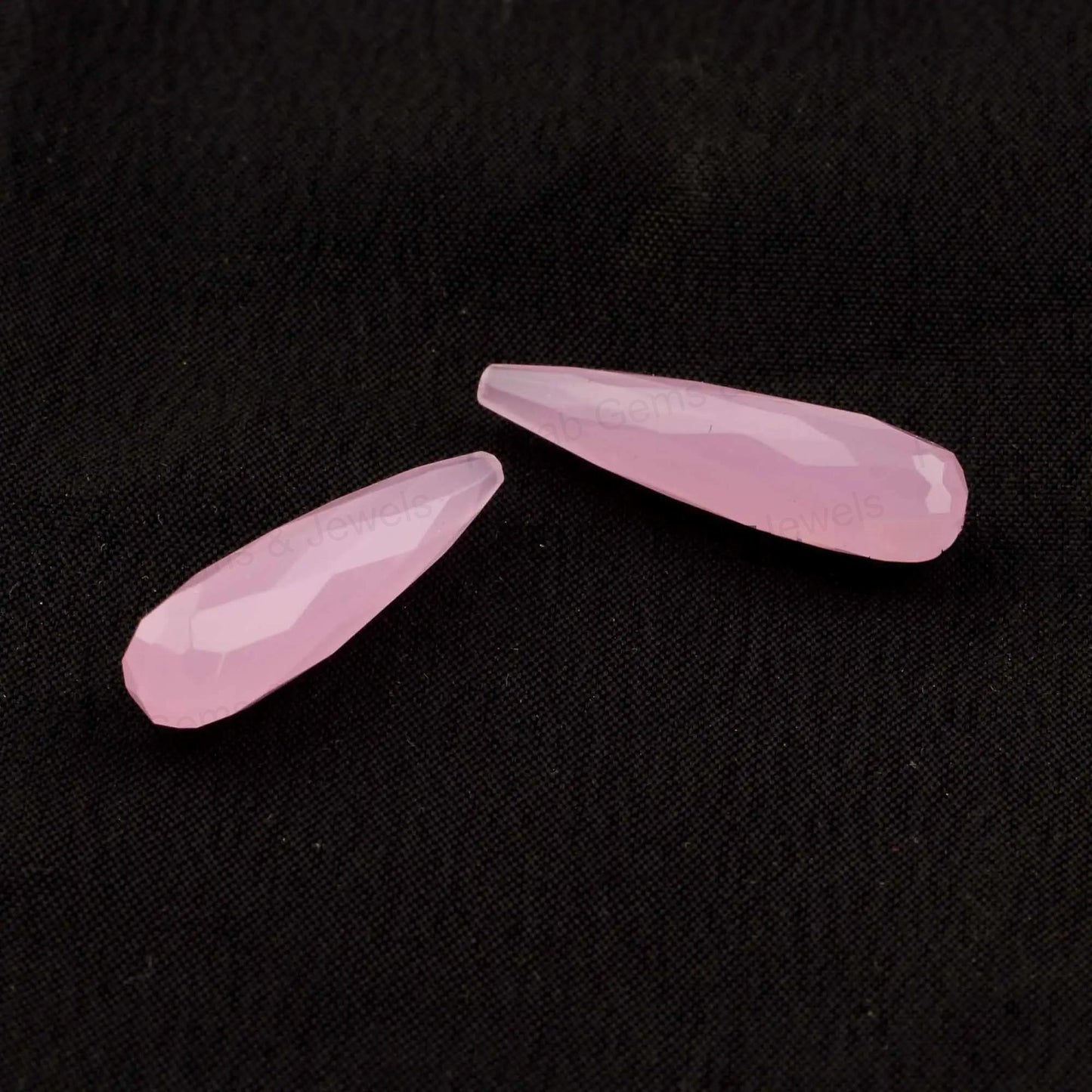 9x30mm Pink Quartz Faceted Drop Gemstone, Loose Beads Calibrated Stone For Matching Jewelry Earring, Long Teardrop Stone For Sale - 2 Pc Set