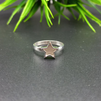 Solid 925 Sterling Silver Star Shape 7mm Bezel Setting Semi-Mount Blank Setting Ring Good For Resin & Ashes Work DIY Jewelry