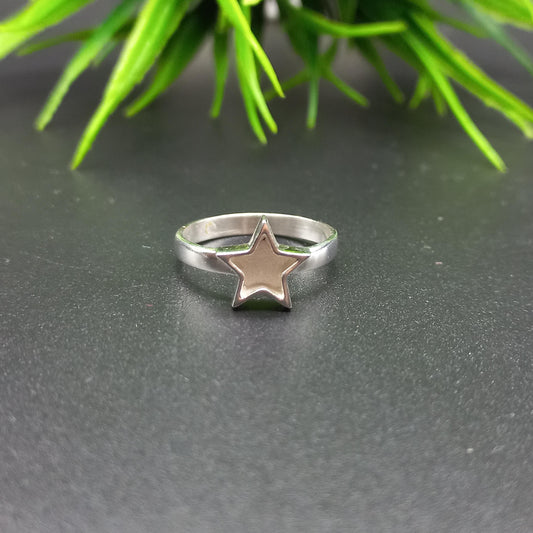 Solid 925 Sterling Silver Star Shape 7mm Bezel Setting Semi-Mount Blank Setting Ring Good For Resin & Ashes Work DIY Jewelry