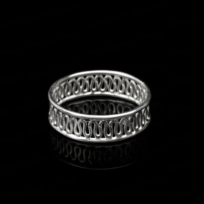 925 Sterling Solid Silver Ring, Unisex Men Women, Rope Scroll Bali Ring, Band Braided Design, Thumb Ring, Everyday Wear Ring, Birthday Gifts