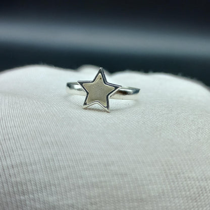 Solid 925 Sterling Silver Star Shape 7mm Bezel Setting Semi-Mount Blank Setting Ring Good For Resin & Ashes Work DIY Jewelry