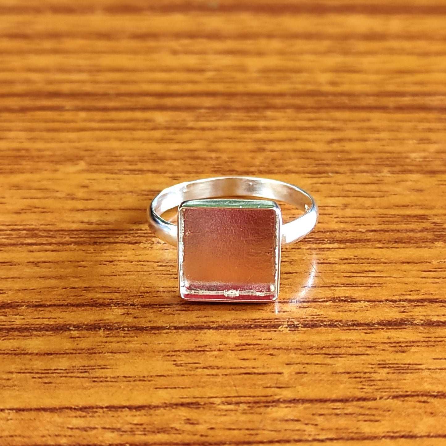 Superb 925 Sterling Silver 10mm Square Shape Semi-Mount Blank Setting Ring Good For Ashes & Resin Fill Keepsake DIY Fine Jewelry
