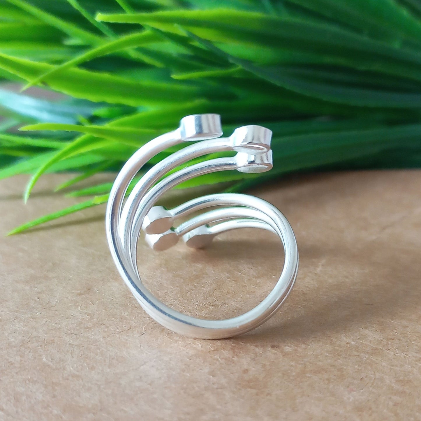 Solid 925 Sterling Silver Designer Bezel Cup Round Close Blank Collet Ring Bezel Setting Semi-Mount Blank Setting Ring Jewelry
