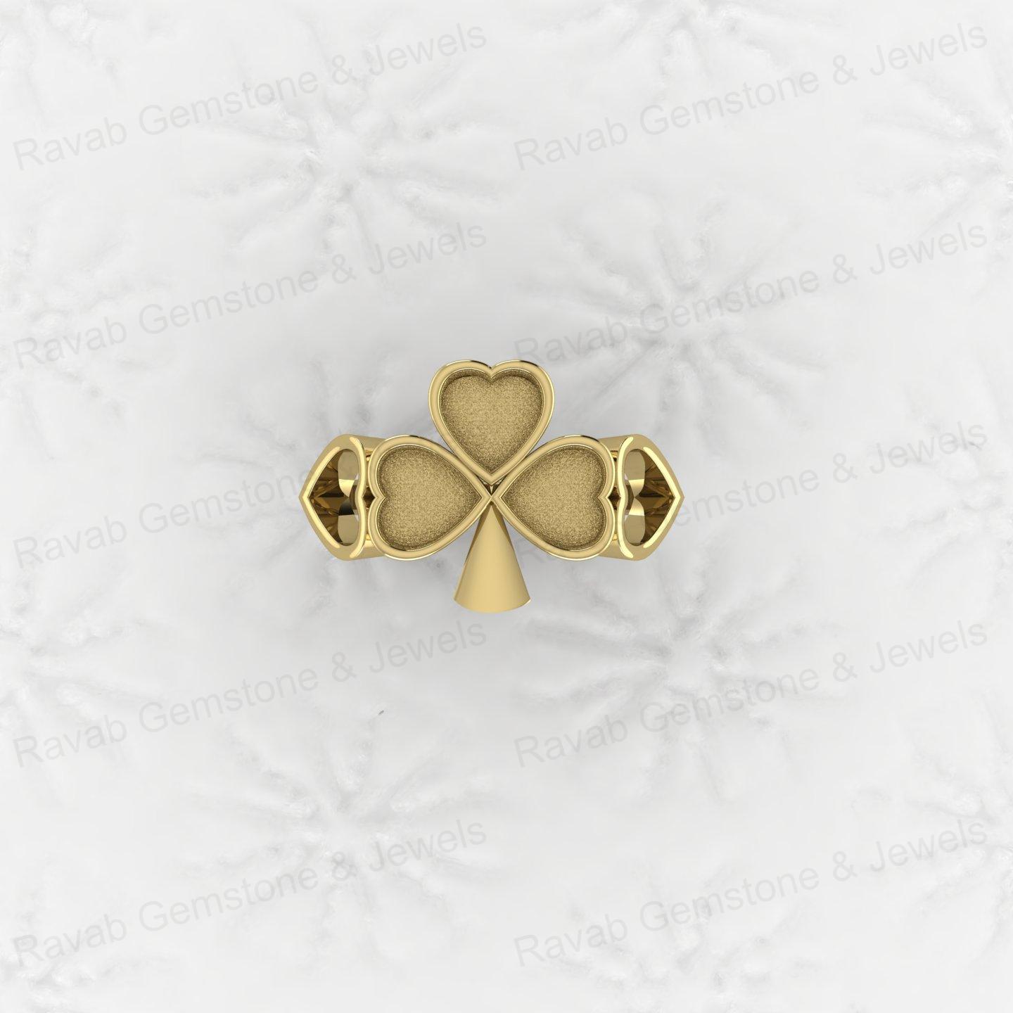 Excellent Quality 925 Sterling Silver 6mm Heart Semi Mount Breastmilk Keepsake Shamrock Clover Ring Jewelry Findings Components