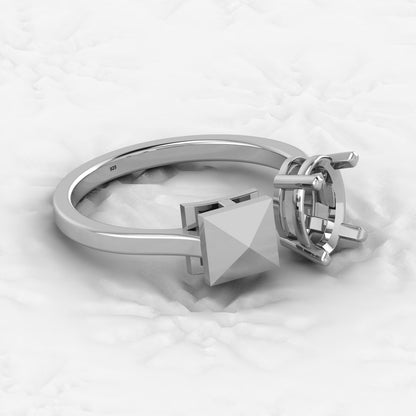 925 Solid Sterling Silver 8x5mm Oval Semi Mount Blank Setting Adjustable Ring for Breastmilk & Keepsake Resin Ceramic Jewelry
